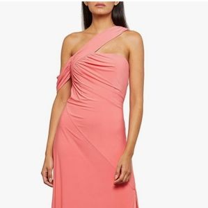 BCBCMaxazria Women's One Shoulder Gown, Coral, Large